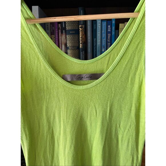 NWOT Enza Costa Silk Blend Tank Mini Dress In Kiwi Green Size Small - Picture 4 of 5